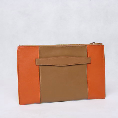 2014 Prada Saffiano Calf Leather Clutch BP625 orange&tan for sale - Click Image to Close